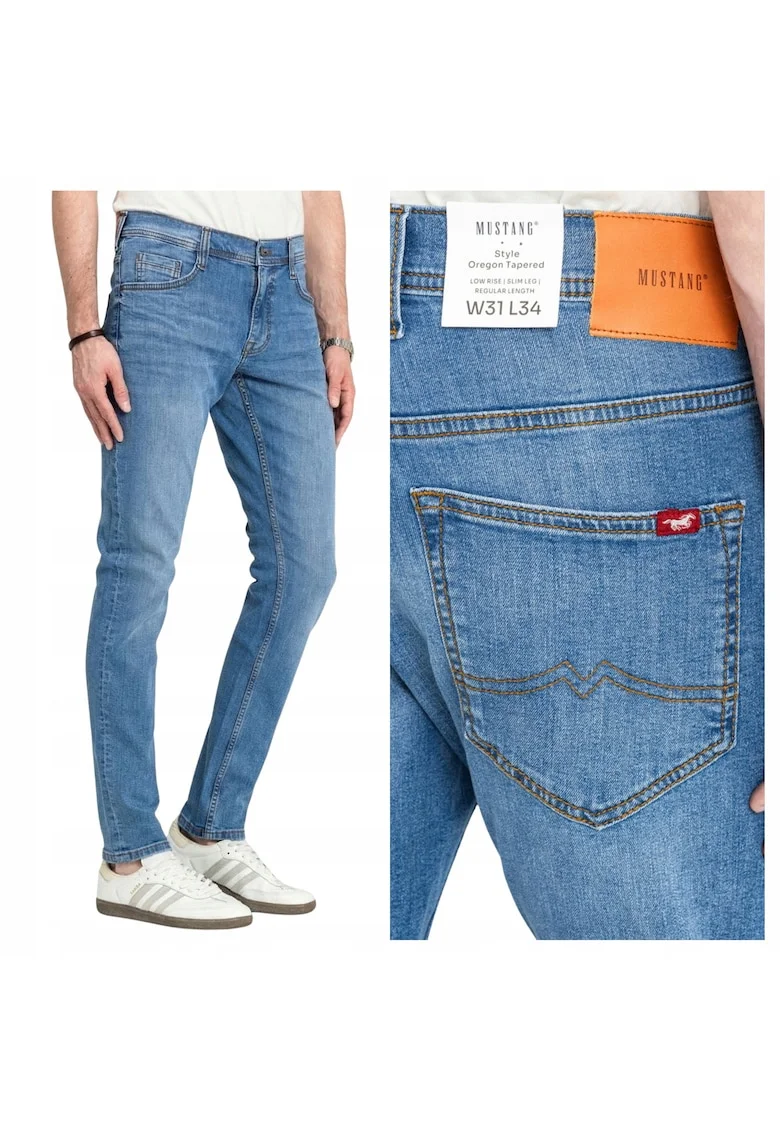 Blugi slim fit cu croiala conica Oregon 49017, Albastru
