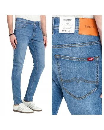Blugi slim fit cu croiala conica Oregon 49017, Albastru
