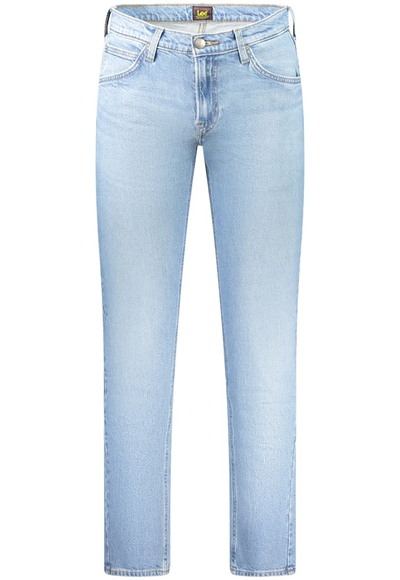 Blugi Barbati,  Darn Zip Fly, Straight Fit, Talie Medie, Fermoar, Lungi, 5 Buzunare, Bumbac, Albastru