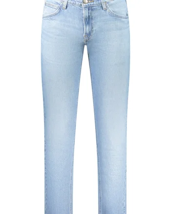 Blugi Barbati,  Darn Zip Fly, Straight Fit, Talie Medie, Fermoar, Lungi, 5 Buzunare, Bumbac, Albastru
