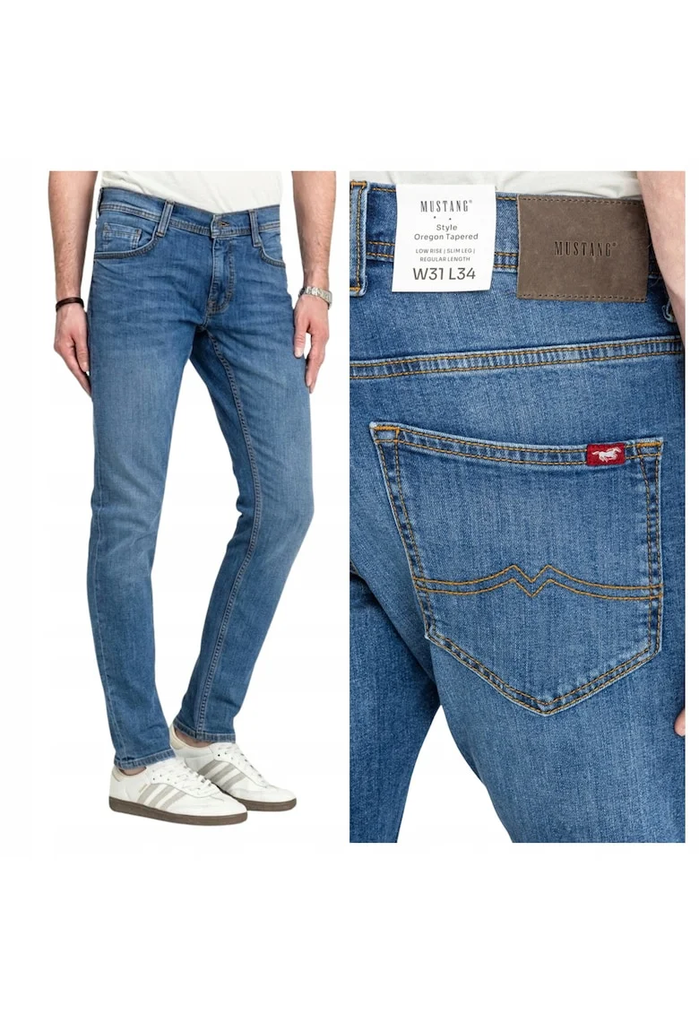Blugi slim fit cu croiala conica Oregon, Albastru