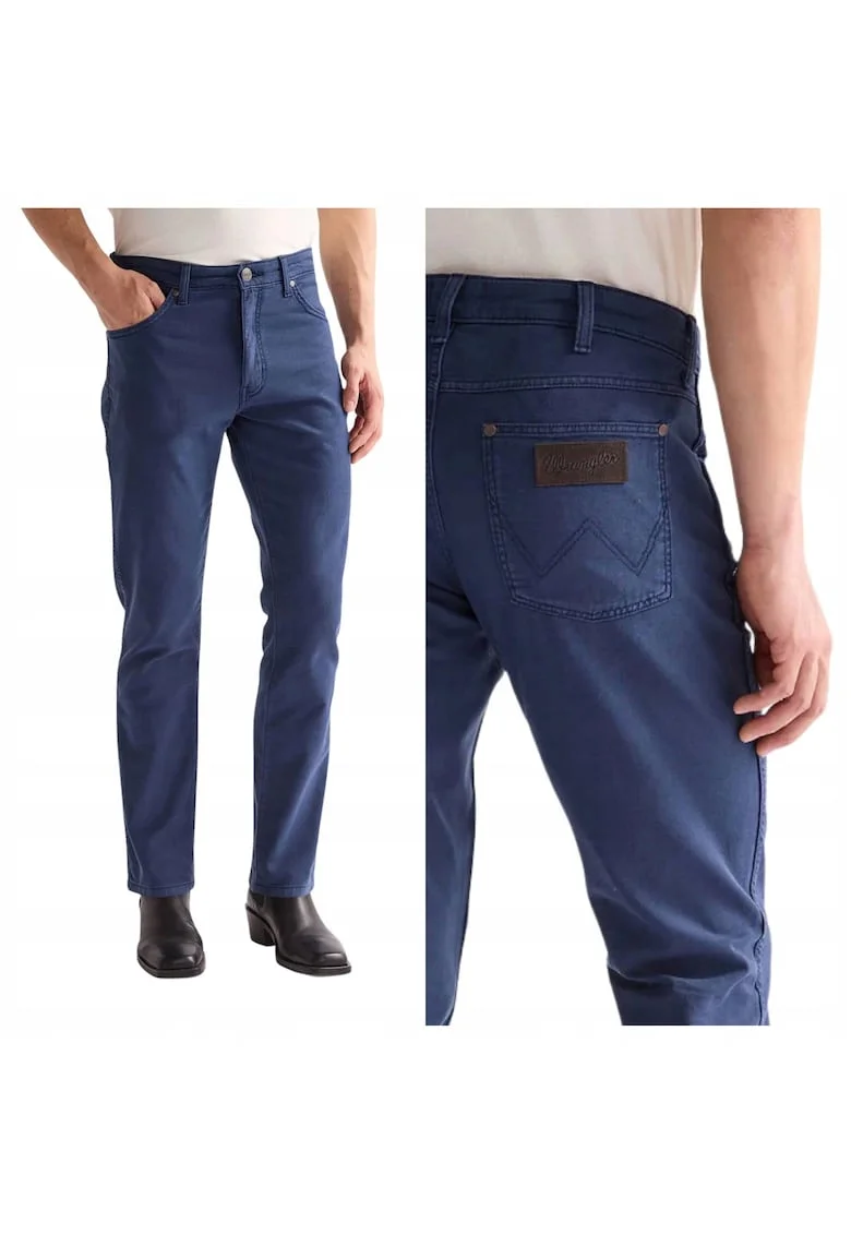 Pantaloni slim fit conici cu fermoar, Albastru