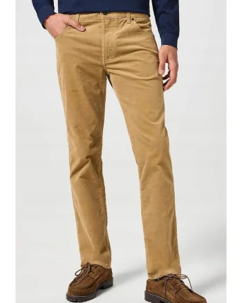 Blugi Barbati,  Greensboro, Straight Fit, Talie Joasa, 5 Buzunare, Fermoar, Lungi, Bumbac, Maro, Maro