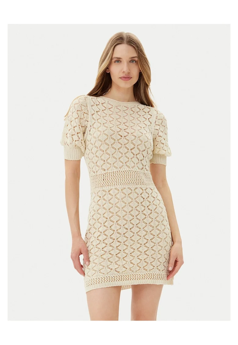 Rochie tricotata,  bej, Bej