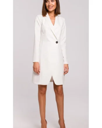 Rochie blazer, Style, Poliester, Alb