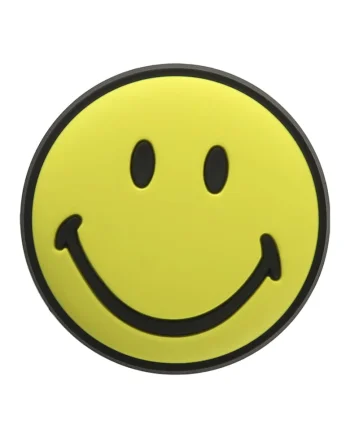 Talisman Smiley Face pentru saboti Jibbitz, Negru/Galben