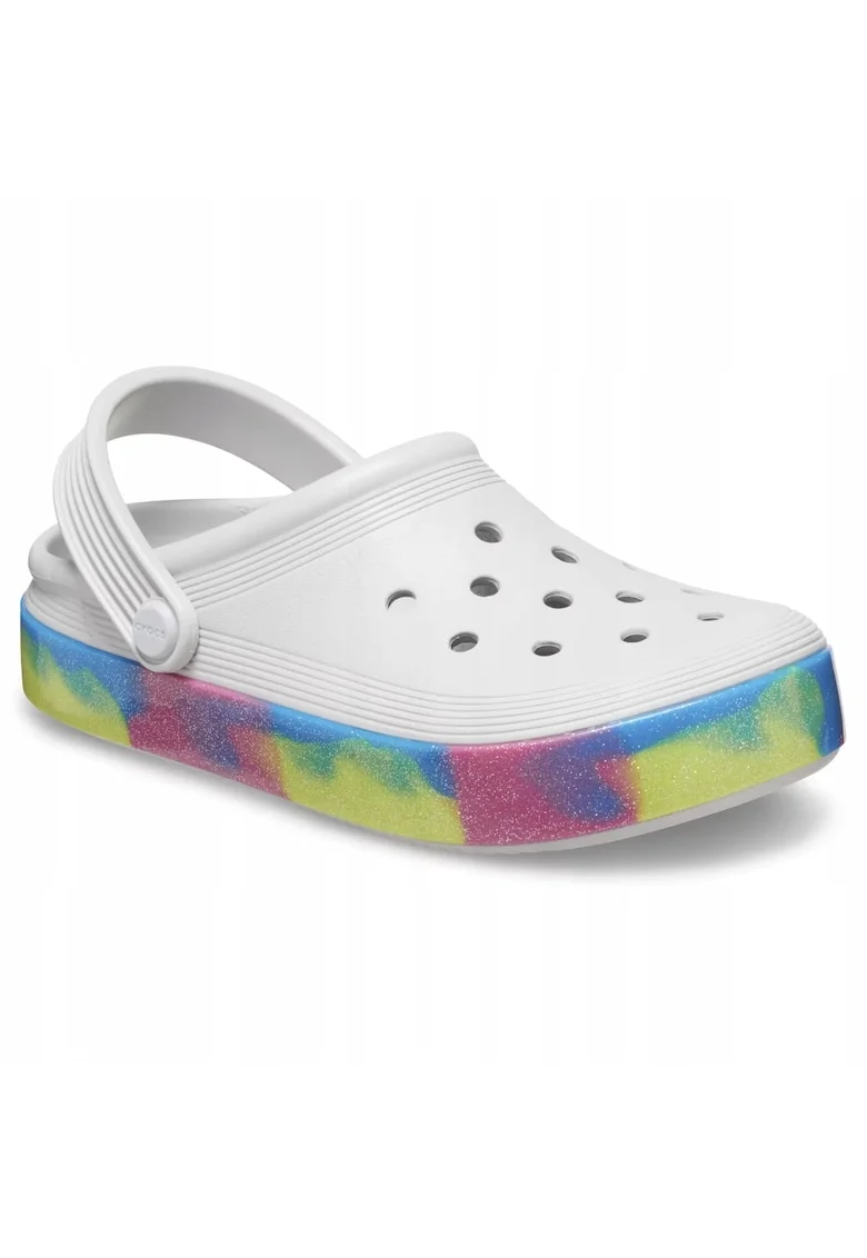 Saboti Copii,  Crocband Off Court Glitter 209717 Clog, Alb, Alb