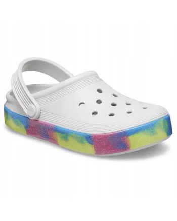 Saboti Copii,  Crocband Off Court Glitter 209717 Clog, Alb, Alb