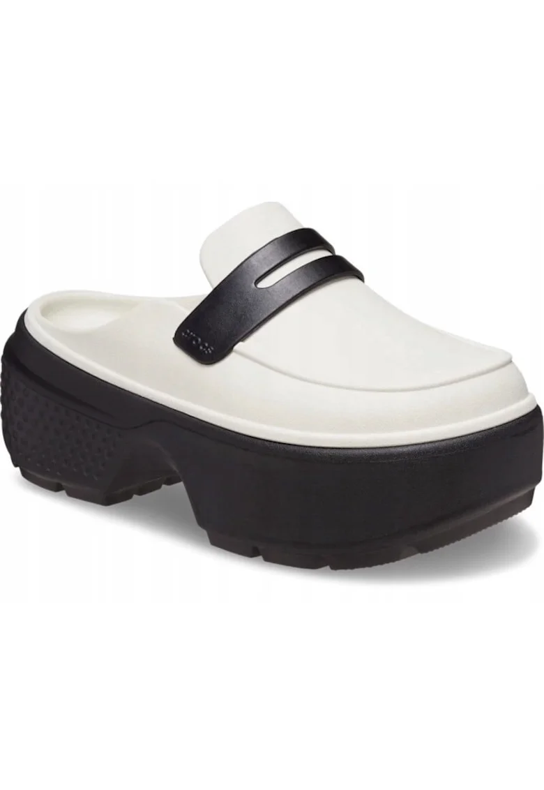 Saboti Platforma Femei,  Stomp Loafer 209937 Clog, Alb, Alb