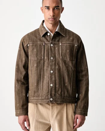 Drôle de Monsieur geacă de blugi pentru bărbați din denim Monogram