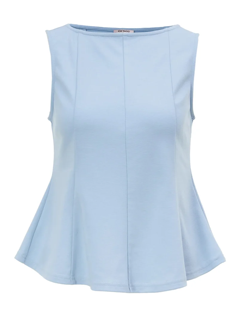 Bluză fără mâneci cu peplum ORSAY bleu - 38