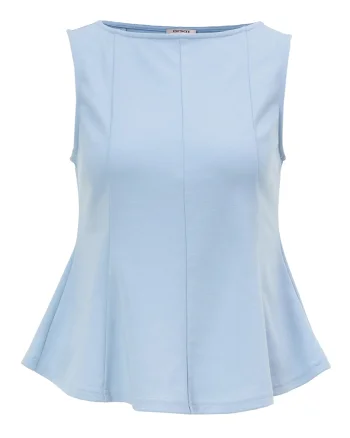 Bluză fără mâneci cu peplum ORSAY bleu - 38