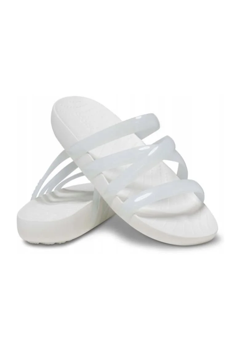Papuci cu barete multiple, Alb