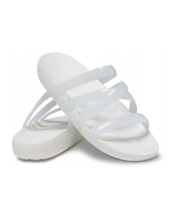 Papuci cu barete multiple, Alb