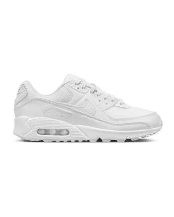 Pantofi sport din piele ecologica cu garnituri din material textil Air Max 90, Alb optic