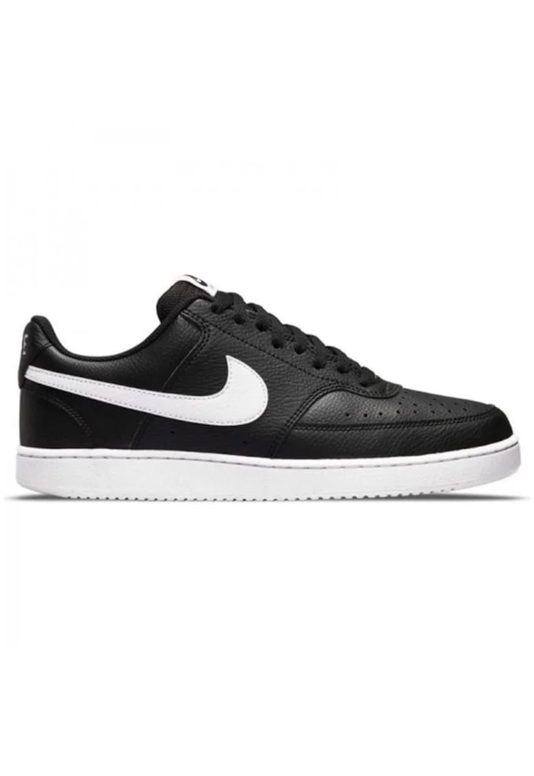 Pantofi sport de piele ecologica Court Vision Low Next Nature, Negru/Alb optic