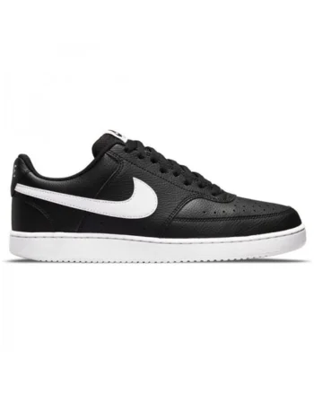 Pantofi sport de piele ecologica Court Vision Low Next Nature, Negru/Alb optic
