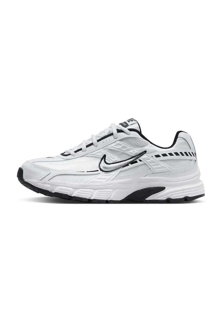 Pantofi sport cu insertii de piele Initiator, Alb/Negru