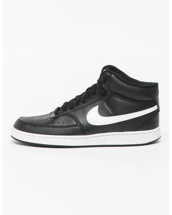Pantofi sport mid-high de piele ecologica Court Vision, Negru