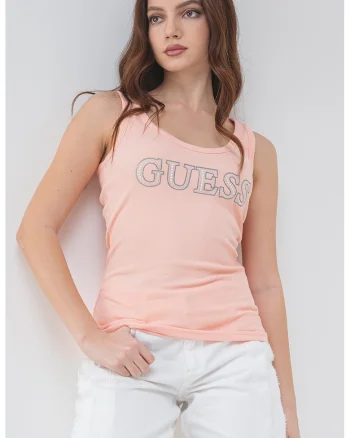 Top de bumbac cu imprimeu, Piersica