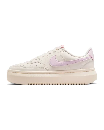 Pantofi sport din piele si piele ecologica cu talpa flatform Court Vision, Lila/Crem
