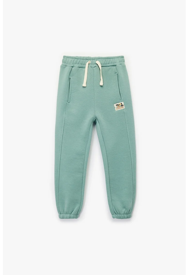 Pantaloni de trening cu model uni, Verde feriga