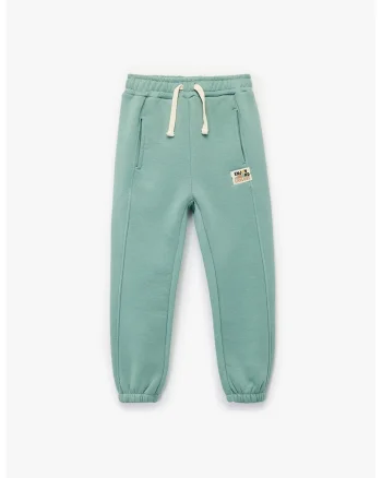 Pantaloni de trening cu model uni, Verde feriga