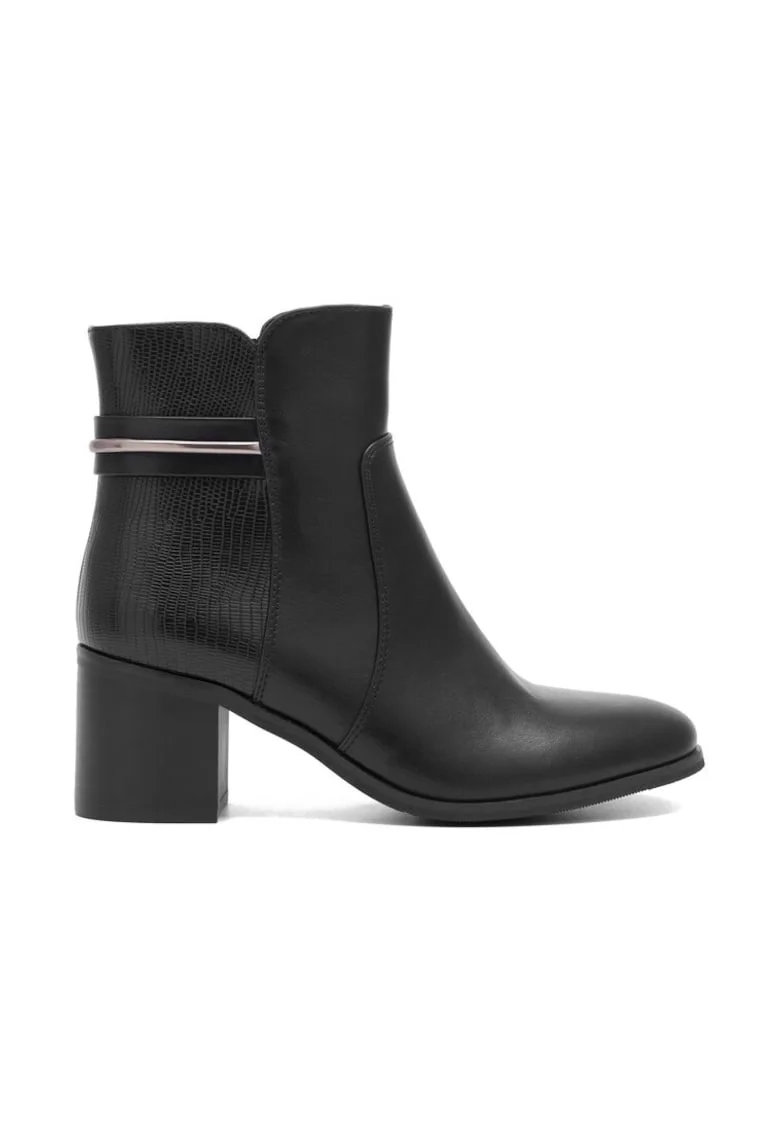 Botine dama,  590559, Sintetic, Negru,