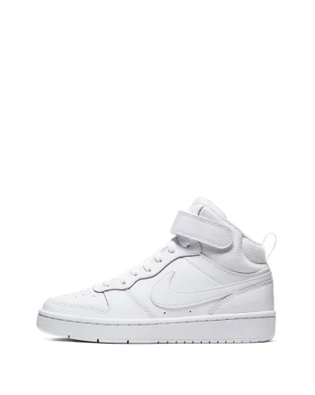 Pantofi sport mid-high cu insertii din piele Court Borough 2, Alb