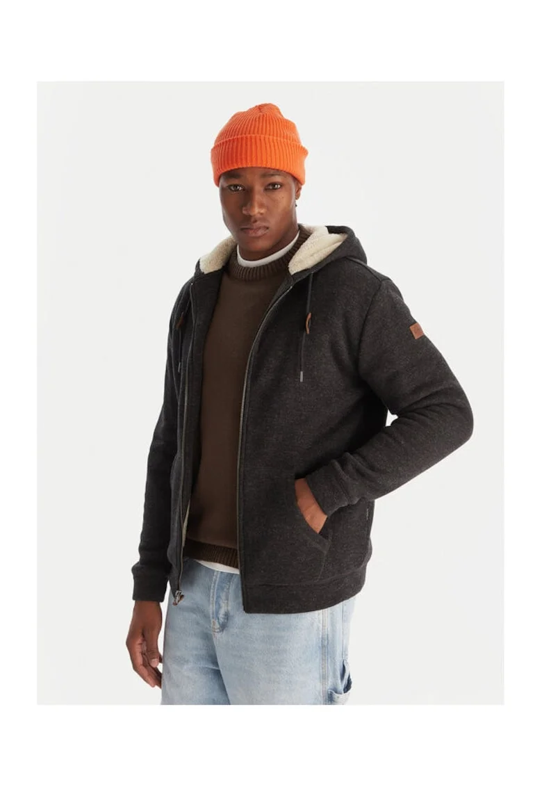 Geaca unisex  Keller Sherpa, neagra, material sintetic