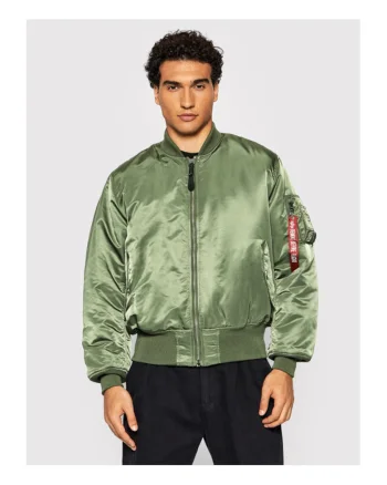 Jacheta Bomber barbati  portocalie si verde, material rezistent