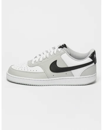 Pantofi sport din piele ecologica Court Vision, Alb/Negru/Gri deschis