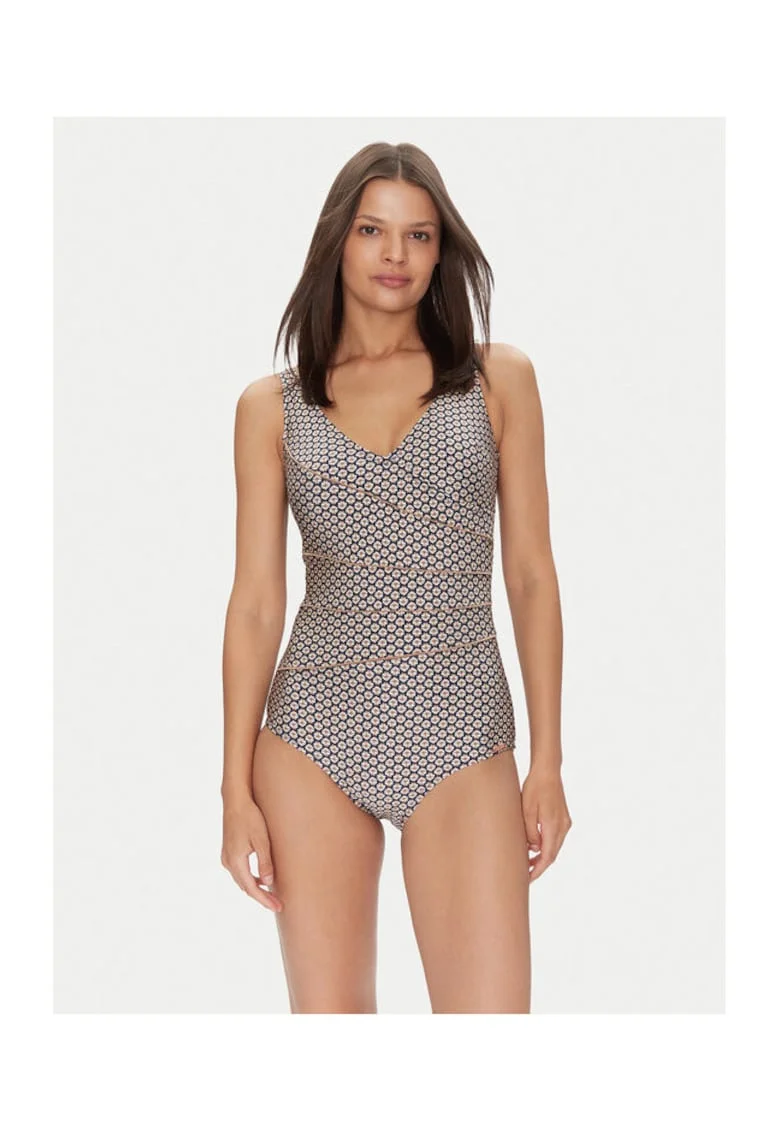 Costum de baie dama  bleumarin/ecru