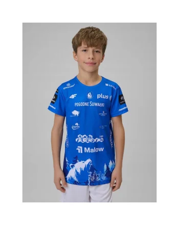 Tricou sport copii  pentru volei, albastru, material elastic