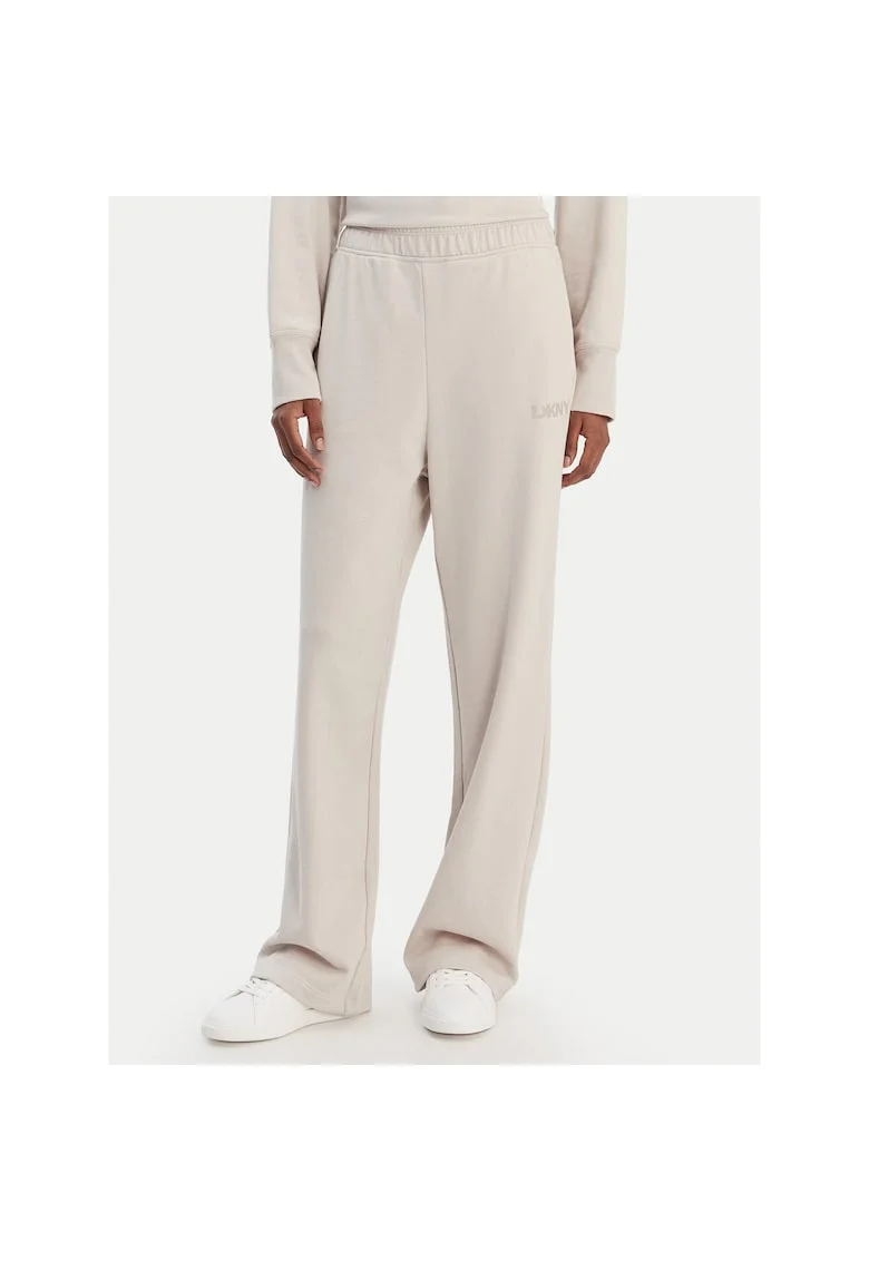 Pantaloni sport dama,  bej, bumbac poliester, Bej