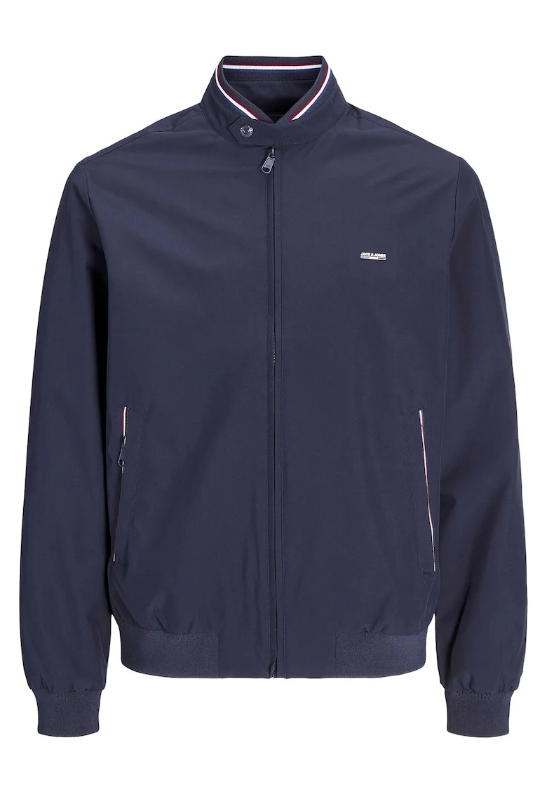 Geaca bomber barbati,  bleumarin, poliester reciclat, cu fermoar, buzunare cu fermoar