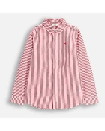 Camasa eleganta  cu dungi, broderie decorativa, bumbac