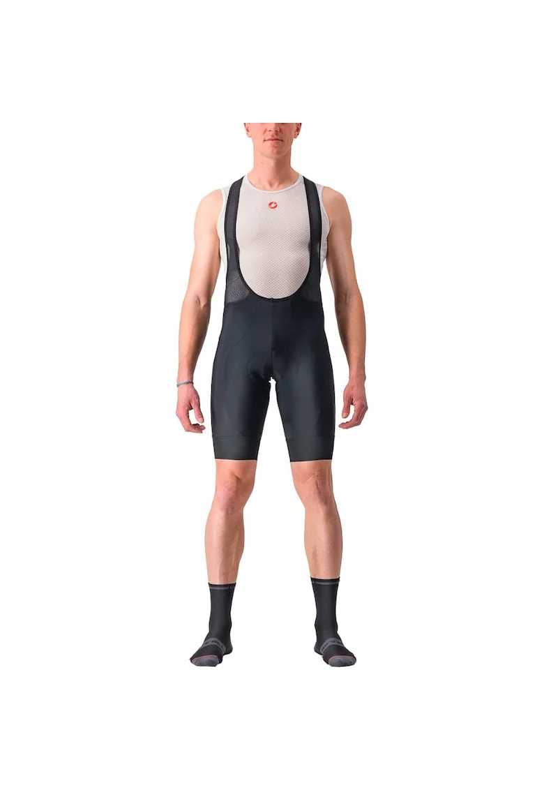 - pantaloni ciclism scurti cu bretele - Entrata 2 Bibshort - 15-35 gr C - negru
