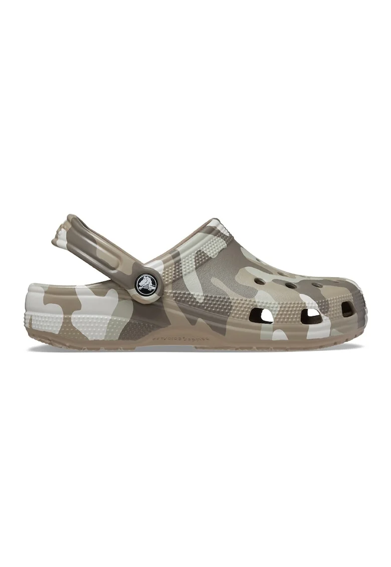 Saboti unisex cu model camuflaj, Alb/Maro