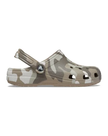 Saboti unisex cu model camuflaj, Alb/Maro