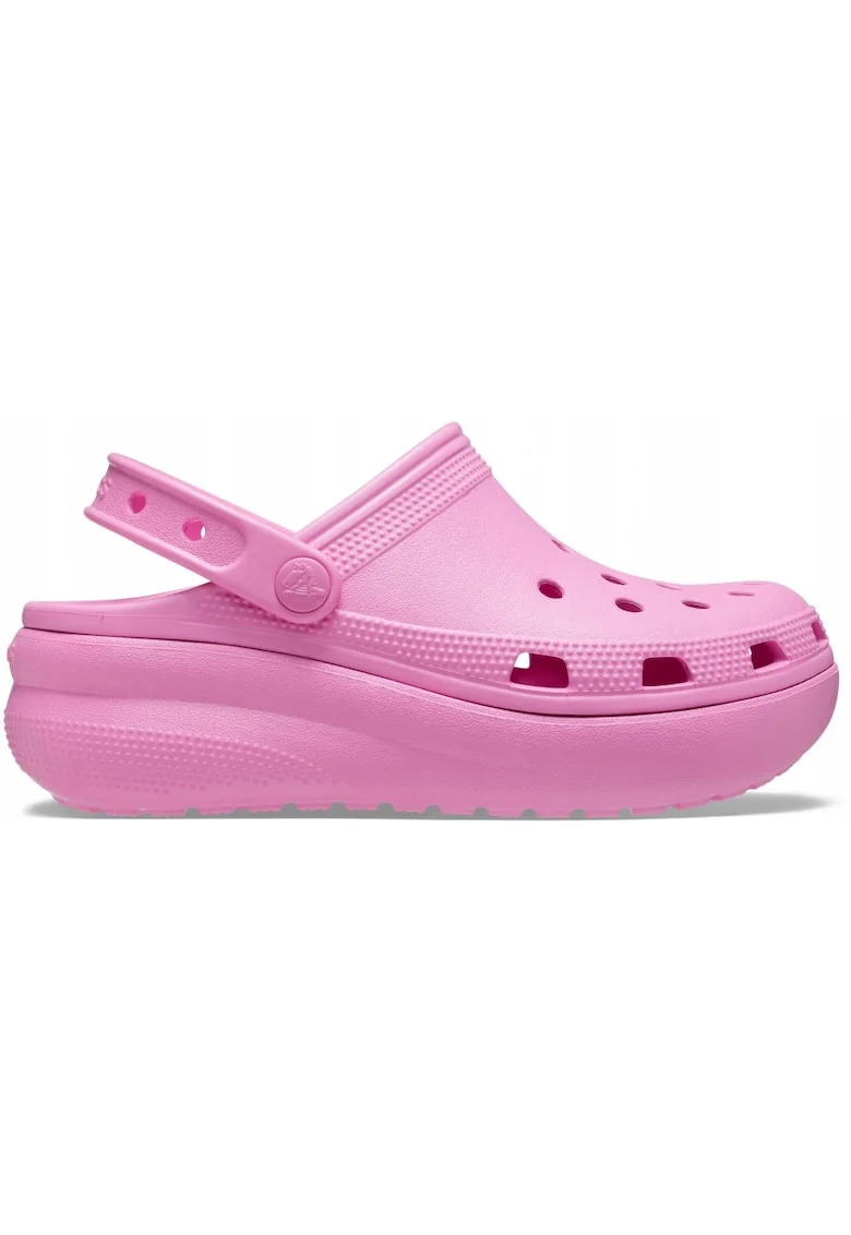 Saboti slingback cu talpa wedge si aspect perforat Cutie, Roz