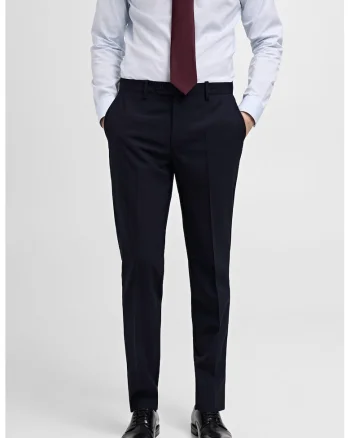 Pantaloni formali din lana cu croiala slim-fit Turin