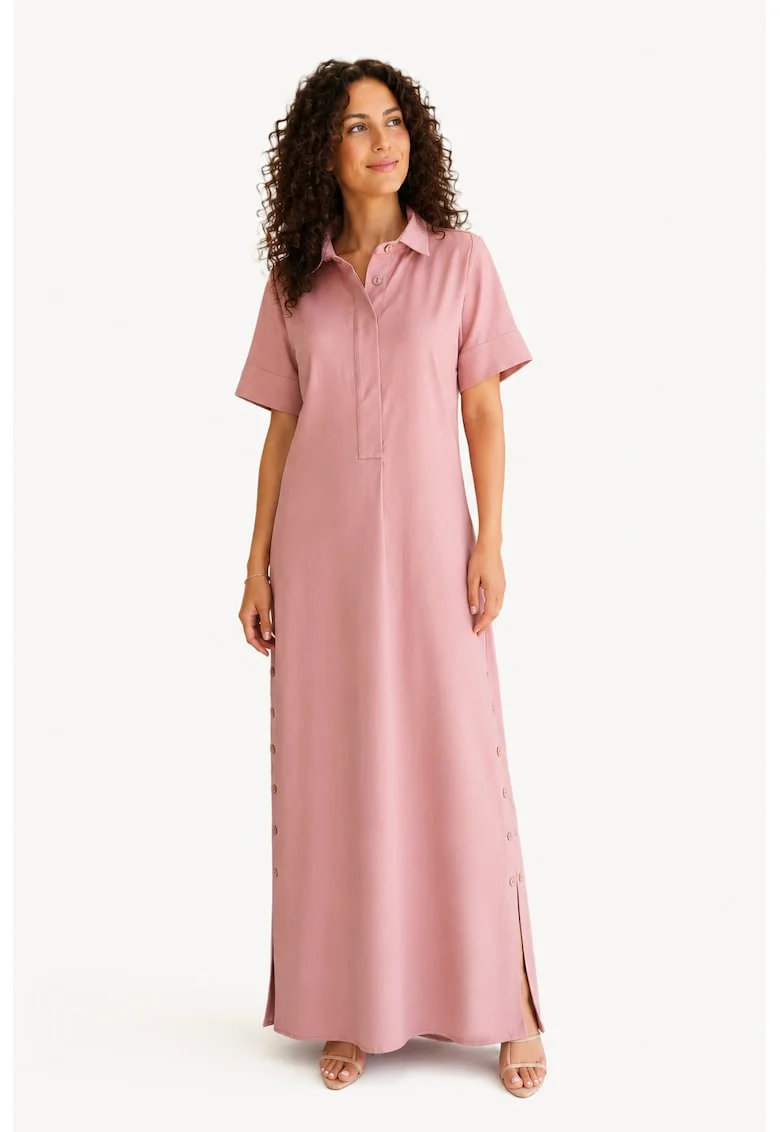 Rochie lunga de vara CHARLISE din lyocell cu slituri laterale