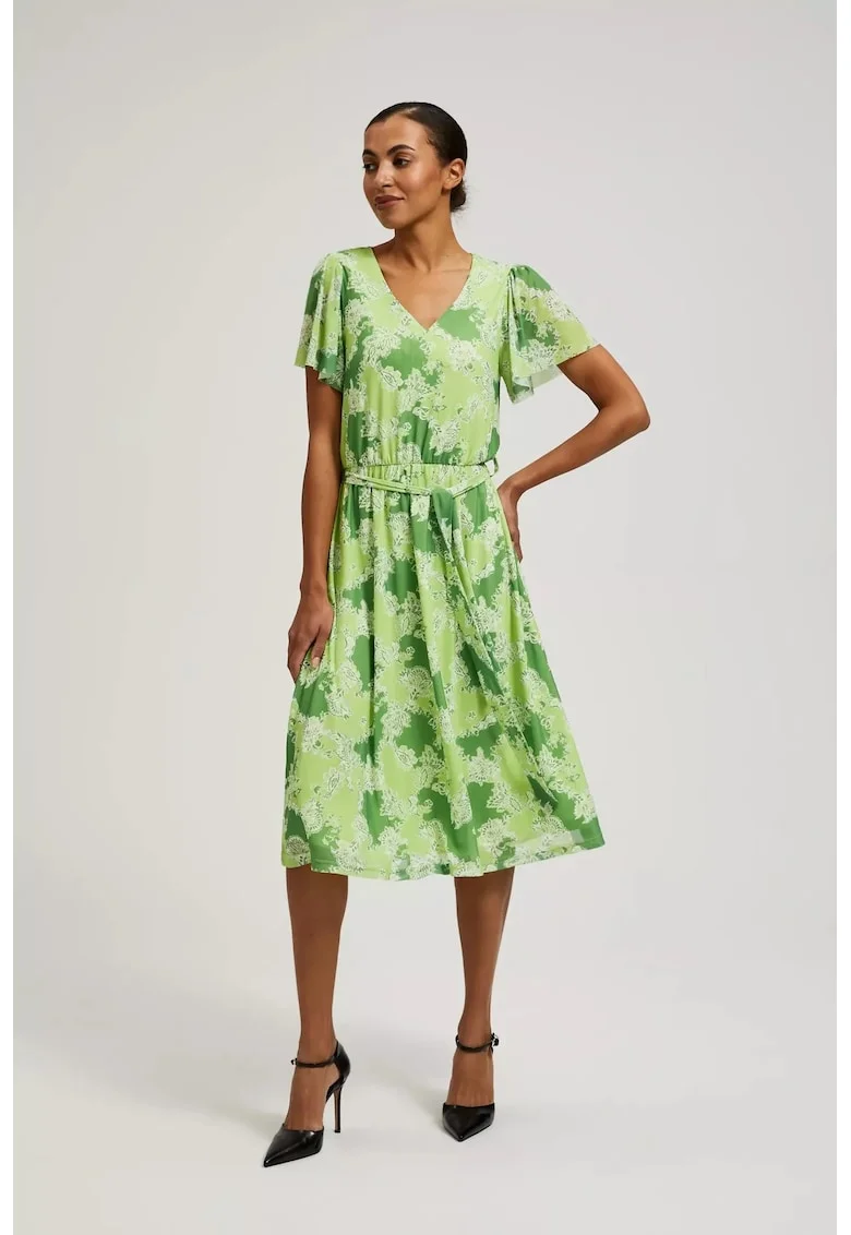 Rochie verde cu flori, Verde