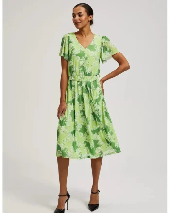 Rochie verde cu flori, Verde