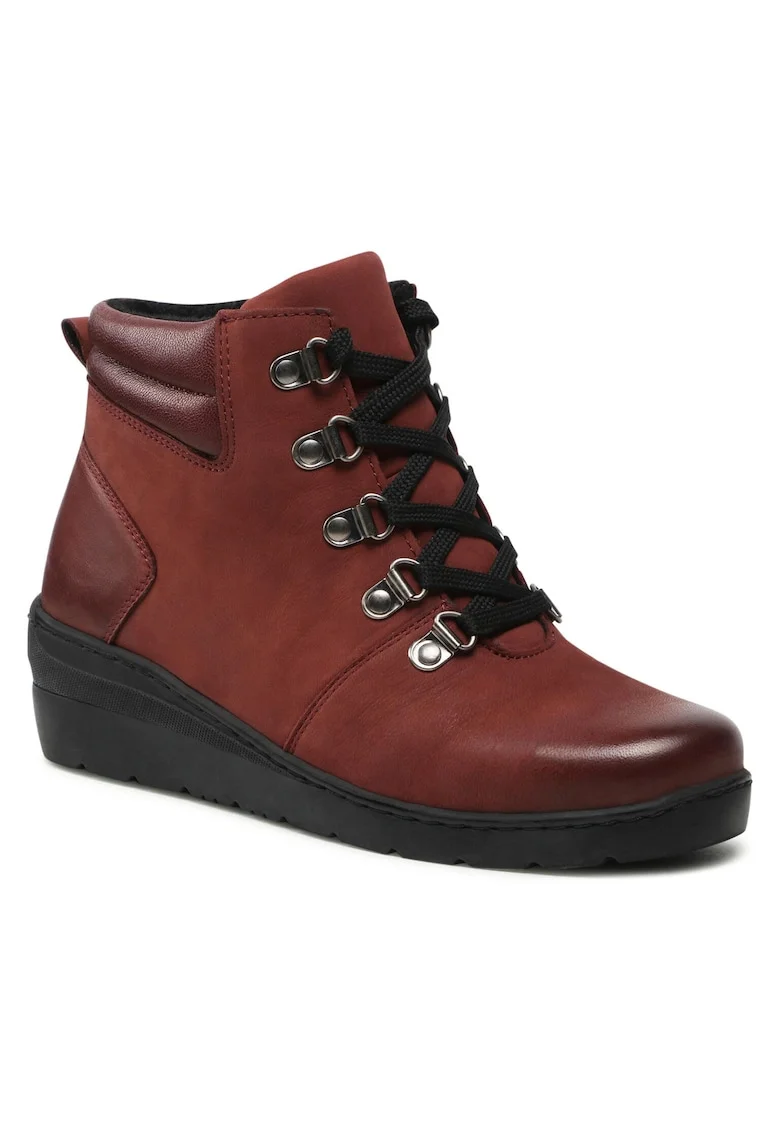 Pantofi dama,  piele naturala, rosu, Rosu