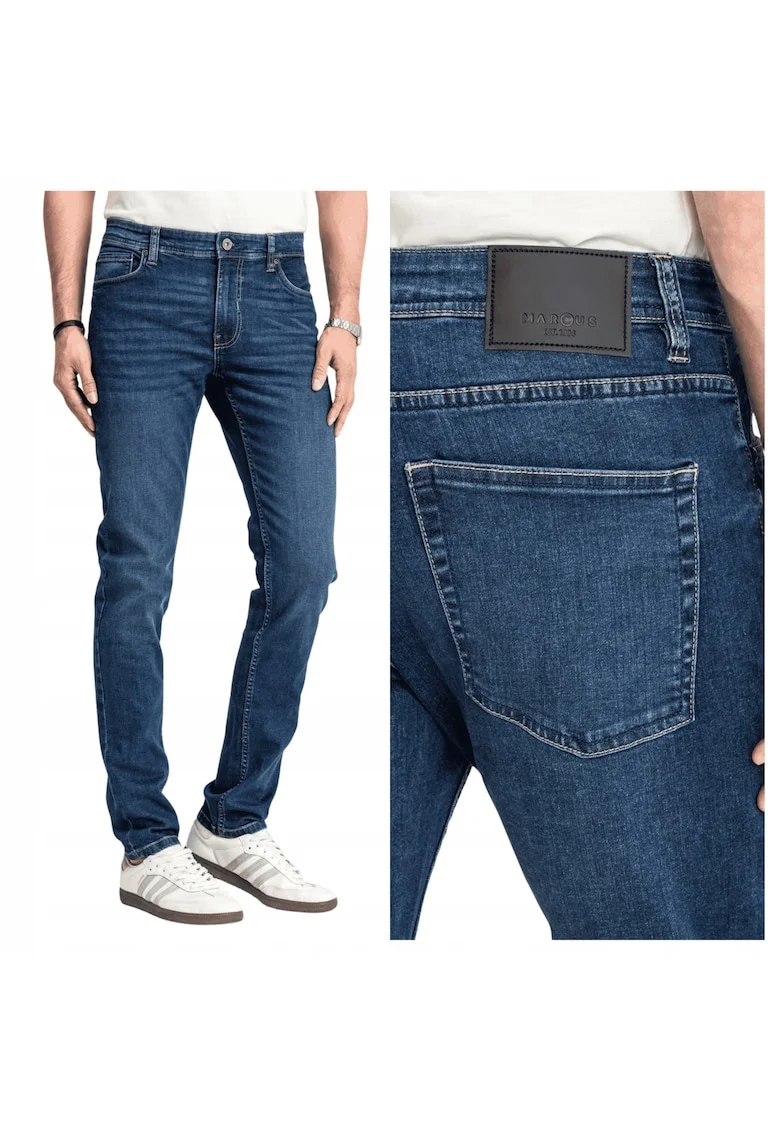 Blugi Barbati,  Felix, Straight Fit, Talie Medie, 5 Buzunare, Fermoar, Lungi, Bumbac
