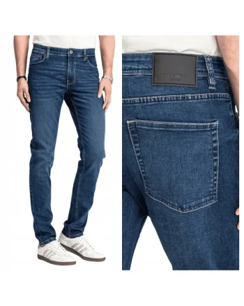 Blugi Barbati,  Felix, Straight Fit, Talie Medie, 5 Buzunare, Fermoar, Lungi, Bumbac