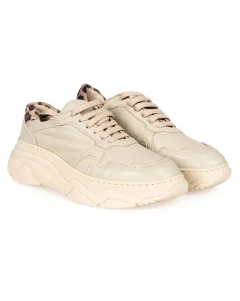 Pantofi sport din piele Rebel Queen, Bej
