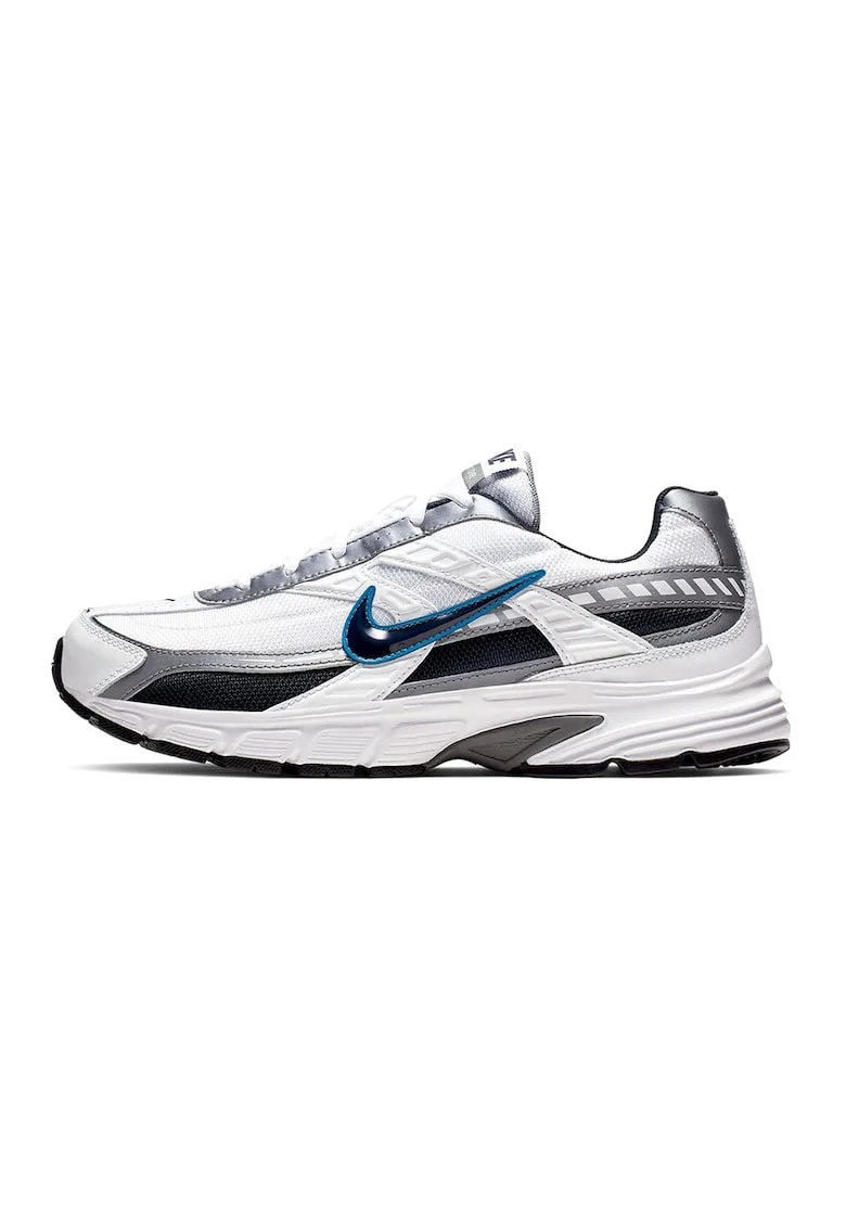 Pantofi sport Initiator cu insertii din material textil, Alb/Negru/Argintiu